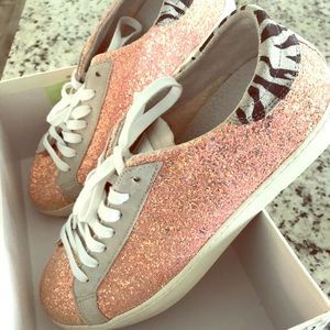 Twinkle Toes - Rose Gold Glitter Converse Like 9.5